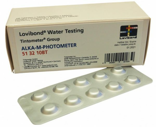 Alka-M Photometer tabletter for måling av total alkalinitet. Brukes med SmartTest eller Scuba II for presis vannanalyse i spa og basseng.
