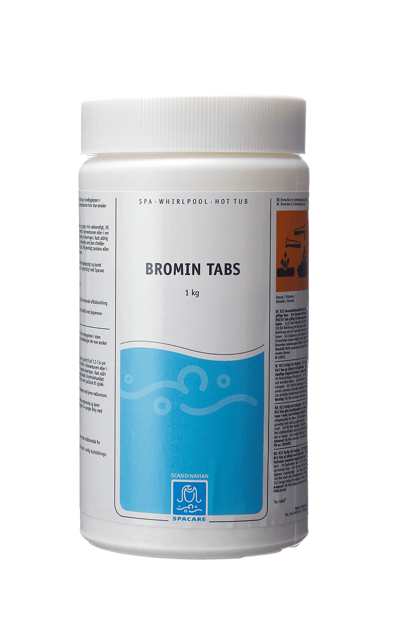 SpaCare Bromin Tabs gir effektiv desinfeksjon uten klorlukt. Ideelt for utendørs spa med stabil vannhygiene og trygg badeopplevelse.