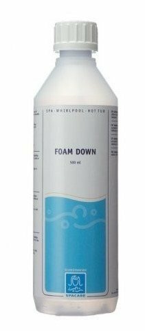 SpaCare Foam Down fjerner raskt uønsket skum på vannoverflaten. Effektiv mot rester av såpe, oljer og kosmetikk i spa og boblebad.