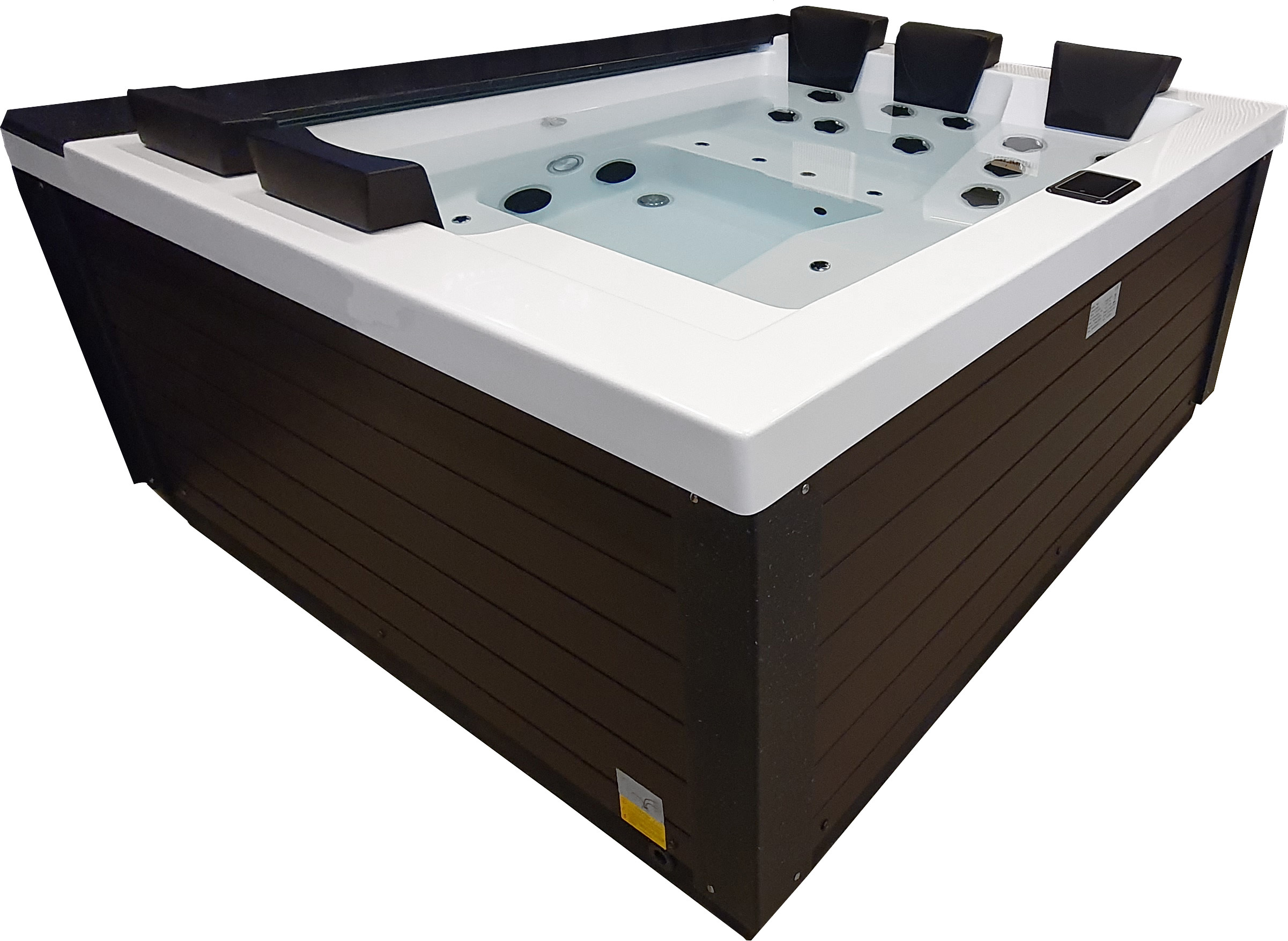 Vierli massasjebad med 5 plasser, vannfall, LED-belysning og energieffektivt thermolokk. Perfekt spa for norsk klima året rundt.