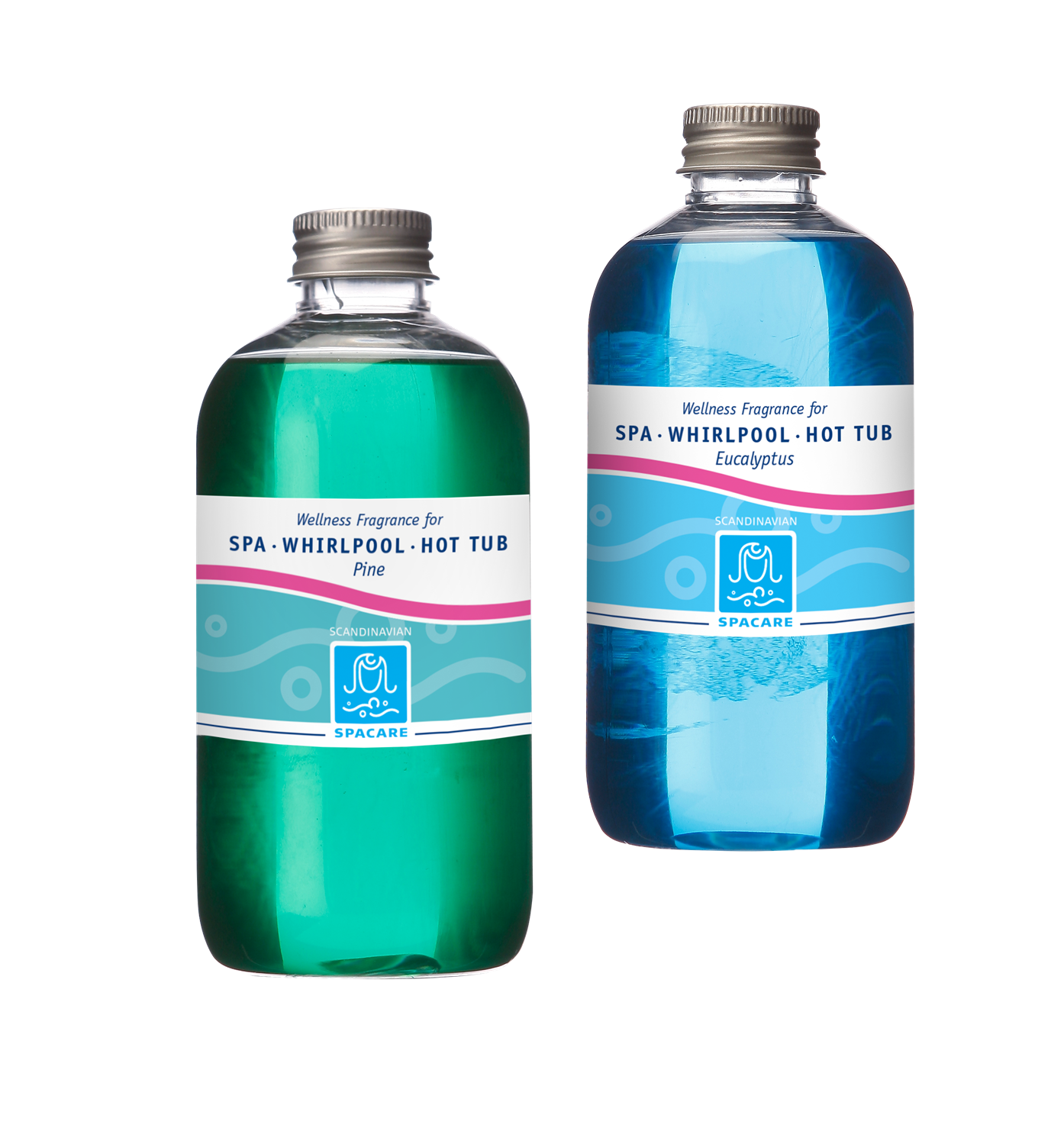 SpaCare Wellness Duft i varianter som eucalyptus og furu. Oljefri, allergivennlig aroma for boblebad og spa – gir frisk og behagelig atmosfære.